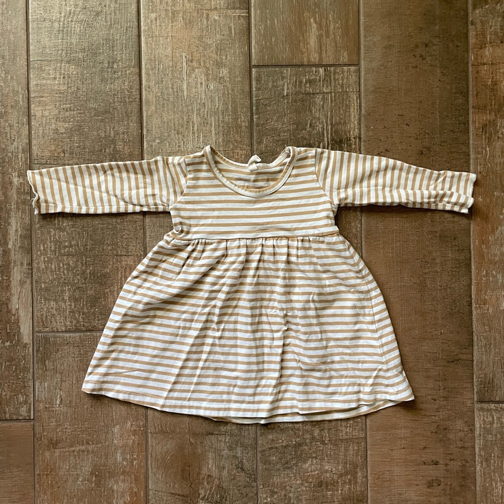 Quincy Mae Yellow Striped Dress - Size 12-18m